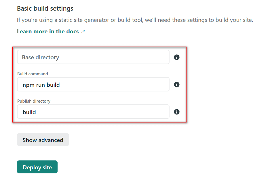 Netlify build